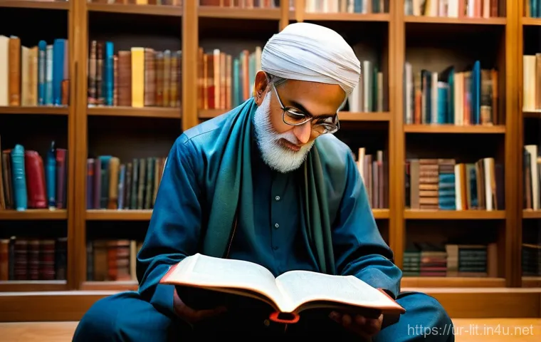 포스트모더니즘 문학 - **Prompt:** A bustling street scene in a historic Pakistani city, such as Lahore, viewed through a s...