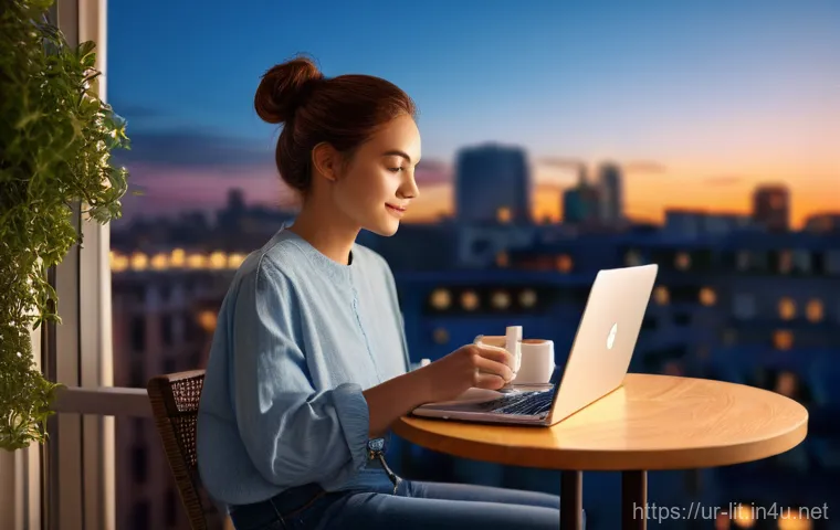 서사 구조와 시간성 - **Prompt: "A vibrant and modern co-working space bathed in warm natural light. In the foreground, a ...