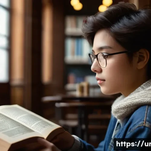 Home 7 소설의 서술 방식 - **Prompt for "First-Person Narration":**
"A candid, medium close-up shot of a young adult, possi...