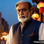 Home 21 소설 창작 기법 - A deeply expressive portrait of a complex Urdu literary character, a middle-aged man with thoughtful...