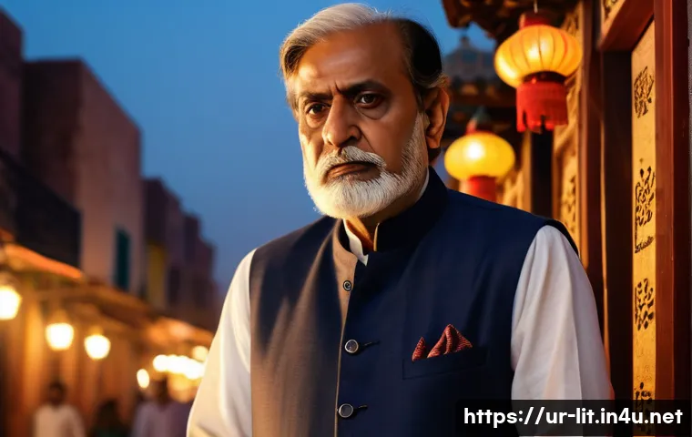 소설 창작 기법 - A deeply expressive portrait of a complex Urdu literary character, a middle-aged man with thoughtful...